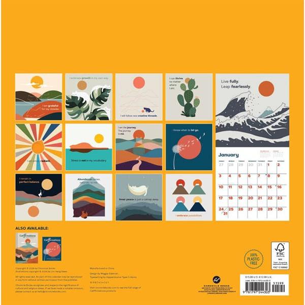 Chronicle Books Catffirmations Calendar 2027, Wall Calendars, Month To View, Cats, Gift