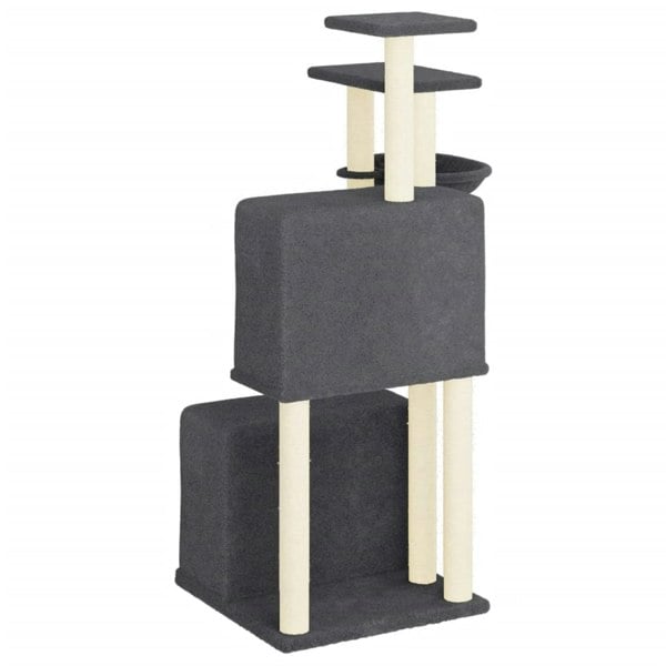 Berkfield Cat Tree with Sisal Scratching Posts Dark Grey 122 cm