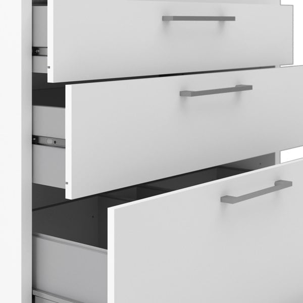 Furniture To Go Prima Bookcase 1 Shelf With 2 Drawers 2 File Drawers In White