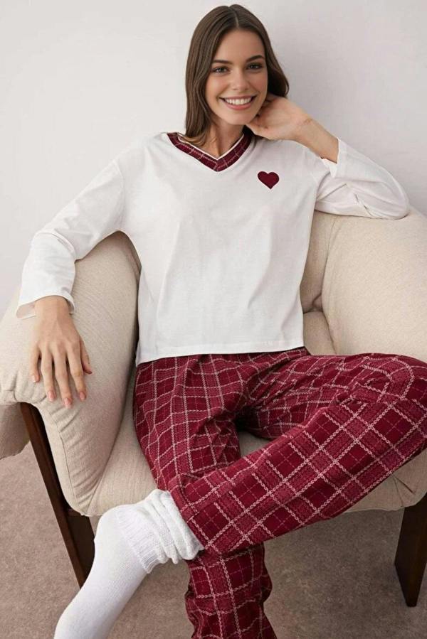 WOVCOR 2-Piece 100% Cotton Argyle Knit Pajama Set