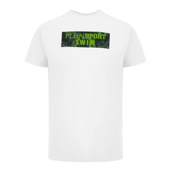 Plein Sport Pleint Sport Swim Tiger Box Logo White T-Shirt