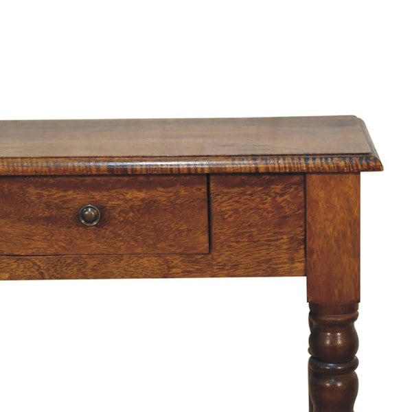 Artisan Furniture Solid Wood Chestnut Turned Leg Writing Desk