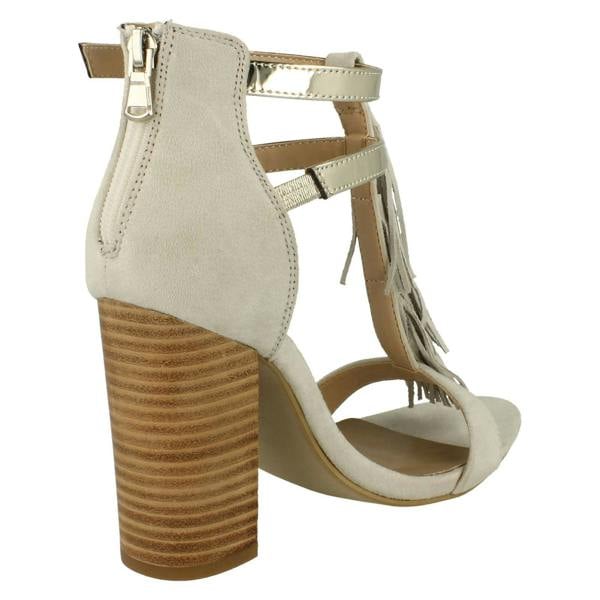 Spot On Ladies Spot On Heeled Tassel Sandal