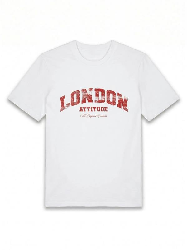 London Attitude Original Creators Premium Organic Cotton T-Shirt with Vintage Red Logo