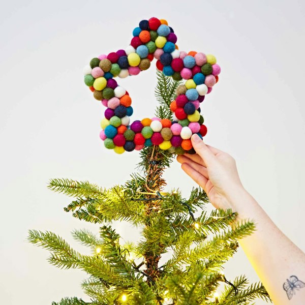 Paper High Felt Multicoloured Star Tree Topper