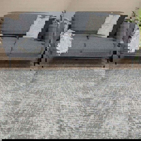 Machine Washable Flatweave Rug in Grey