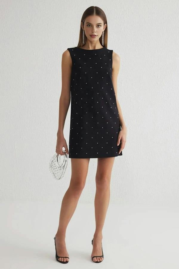 WOVCOR Sparkling Stone Print Mini Dress
