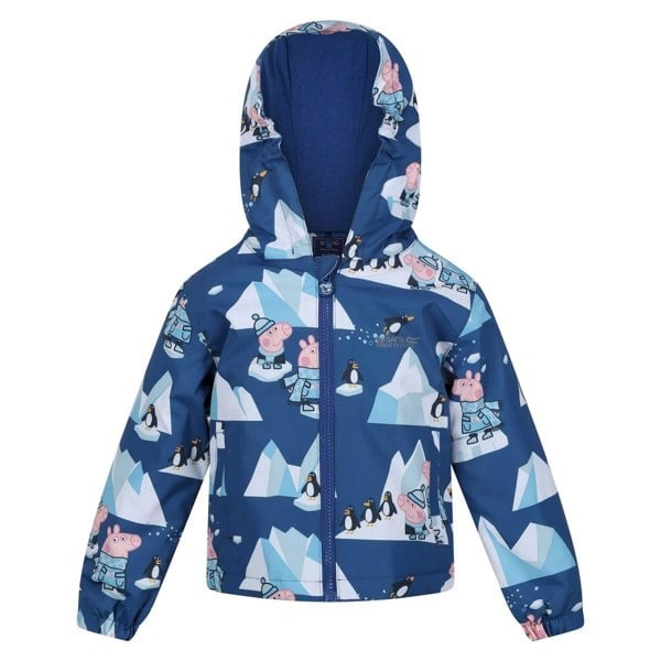 Regatta Childrens/Kids Muddy Puddle Peppa Pig Winter Scene Padded Waterproof Jacket - Space Blue