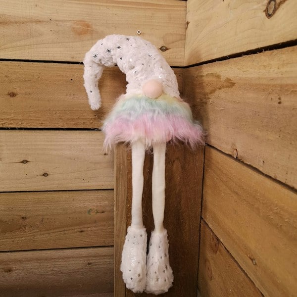 Samuel Alexander 70cm Festive Christmas Rainbow Haired Plush Gonk Dangly Legs & Starry Hat
