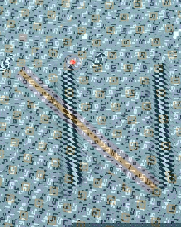 Lambretta All Over Geometric Mens Smart Classic Retro Polo Shirt