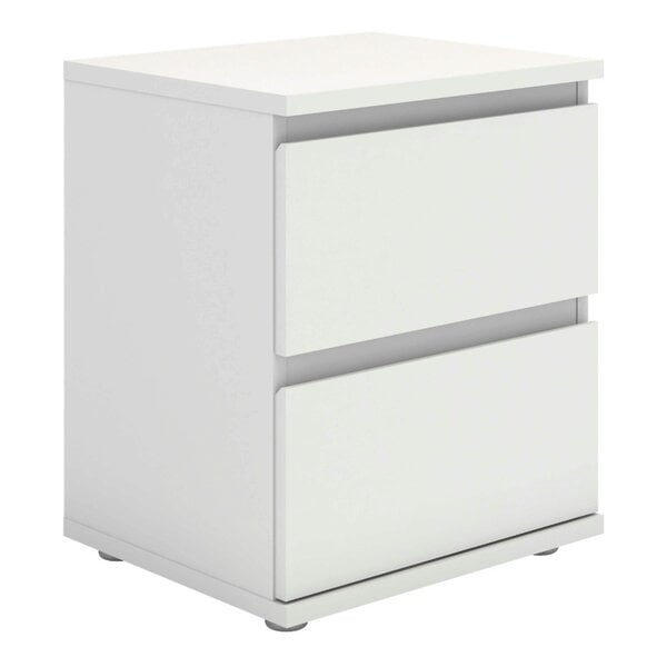 Wyld Haus Copenhagen White Wooden Bedside Table 2 Drawers