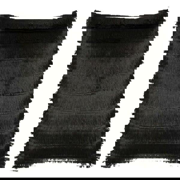 Furn Flicker Tiered Fringe Cushion Cover - Graphite