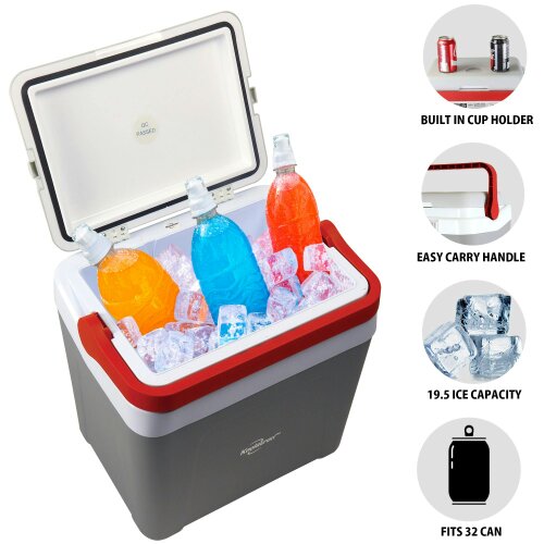 Koolatron Portable Cool Box 25L Mini Ice Chest Cooler Carry Handle for Camping Beach Fishing Travel RV