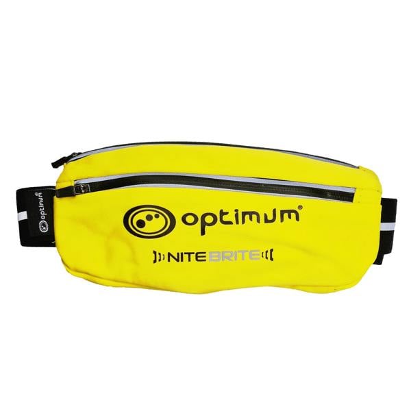 Ultra Slim Hi-Viz Running Belt – Water-Resistant Waist Pack, One Size - Optimum
