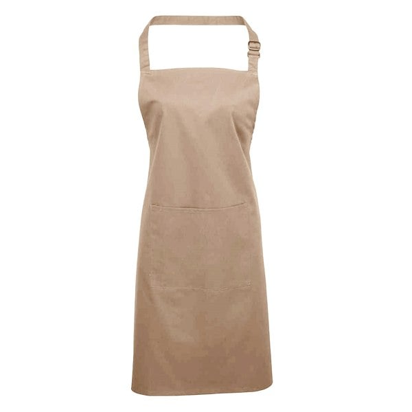 Premier Unisex Adult Colours Pocket Full Apron - Latte