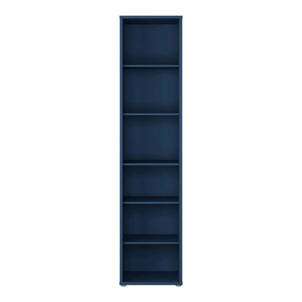 Furniture To Go Alice Springs Tall Narrow Bookcase with 5 Shelves in Night Blue