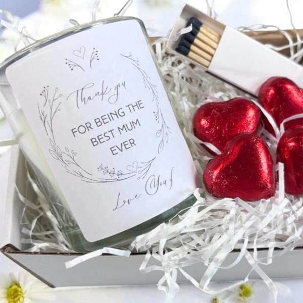Aye Do Gifts Personalised Thank you For Being The Best Mum Ever Candle Gift Set | Birthday