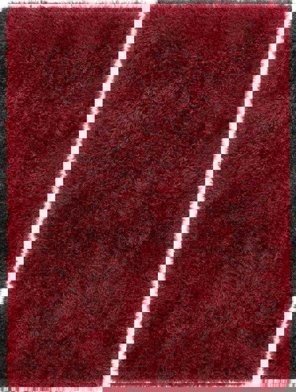 Extravagance Wine Red Shaggy Rug | Luxurious 60's Glamour