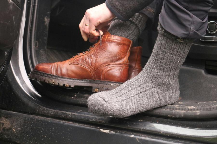 Jemsox British Wool Boot Socks – Mid Grey Natural | 100% British Wool Luxury Boot Socks