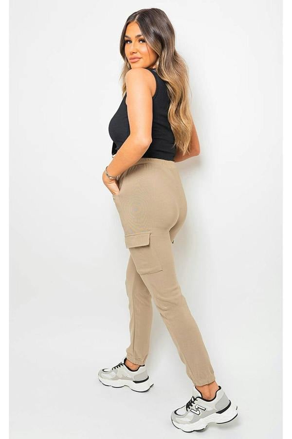 Frankie Cargo Pocket Trouser With Drawstring - Stone