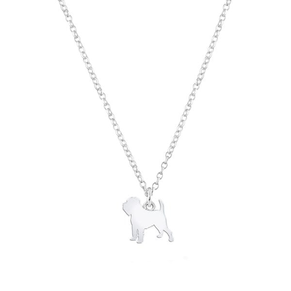 Mylee London Griffon Bruxellois Silhouette Silver Necklace - Personalised