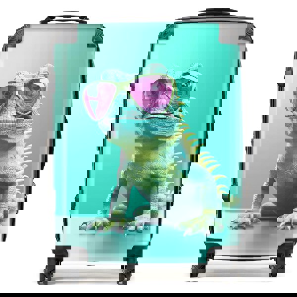 Warren Reed Happy Splashart Iguana Wearing Glasses Suitcase