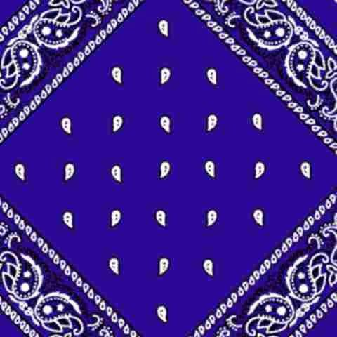 ROYAL BLUE bandanna black & white paisley