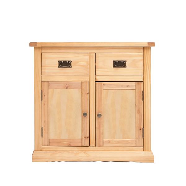 Cabinet Bits Lucca Waxed 2 Drawer 2 Door Sideboard Brass Drop Handle