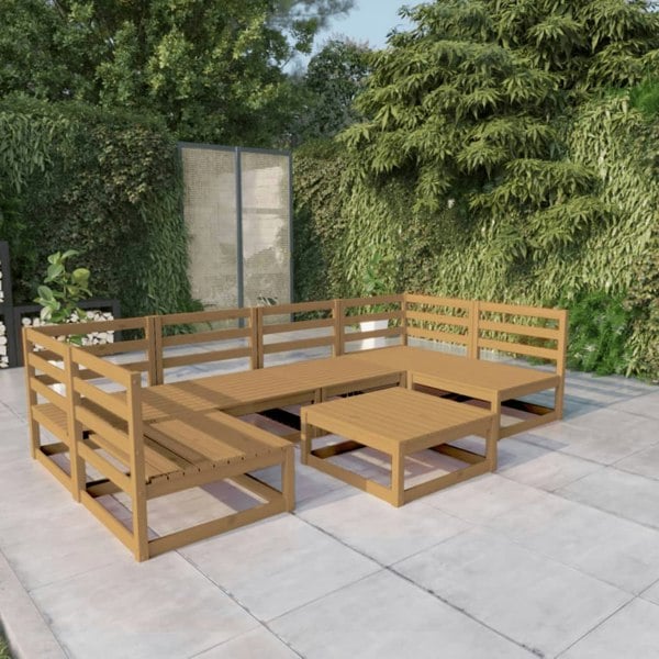 Berkfield 7 Piece Garden Lounge Set Solid Pinewood