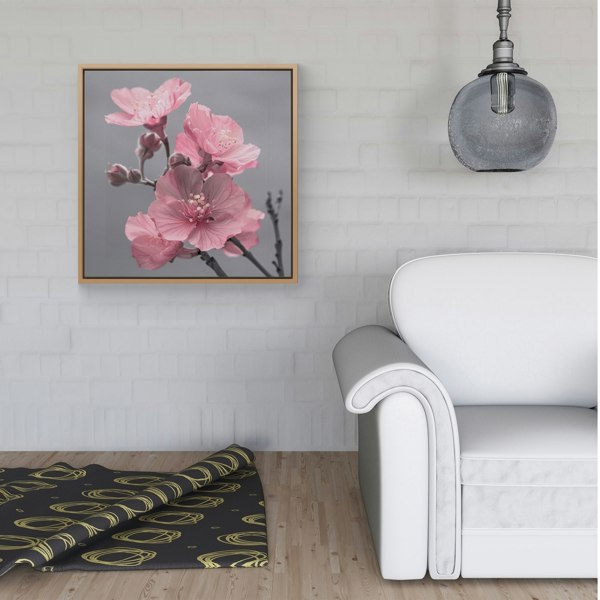 Warren Reed Delicate Pink Flowers Framed Canvas