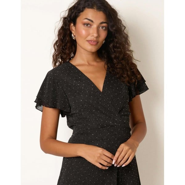 Blue Vanilla Diamante Wrap Dress