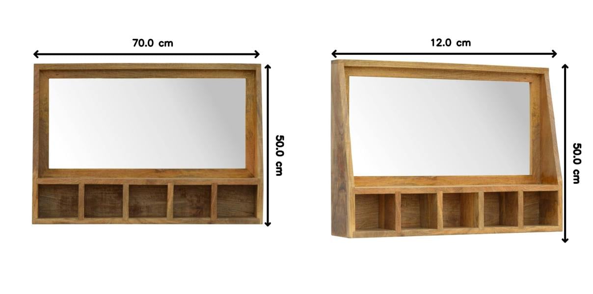 Artisan Furniture Solid Wood 5 Slot Floating Unit with Mirror