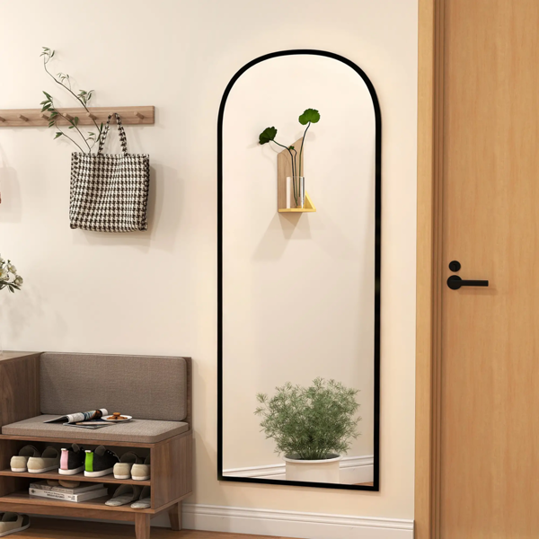 165cm Aluminium Frame Standing Mirror - Black