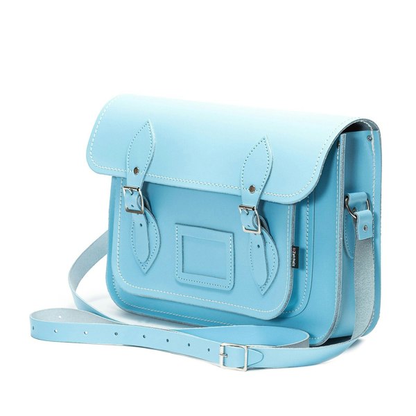 Zatchels Handmade Leather Satchel - Pastel Baby Blue