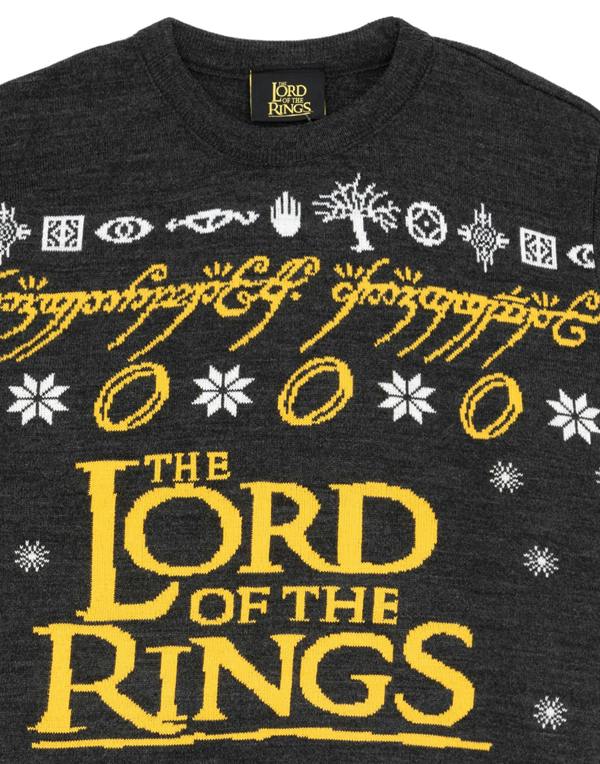 Lord Of The Rings Mens Black Christmas Jumper
