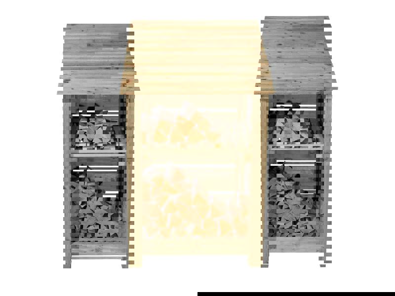 Arbor Garden Solutions Slatted Wooden Log Store With Shelf W-79cm, H-126cm or 180cm, D-88cm