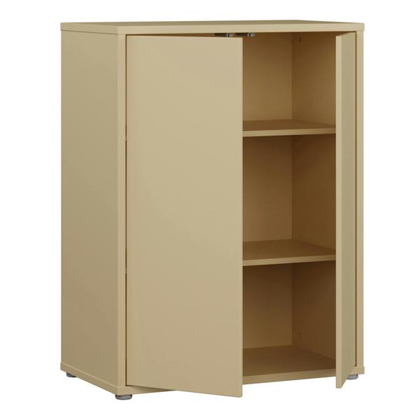 Furniture To Go Alice Springs Tall 2 Door Cupboard with Push-to-Open Doors in Butter Yellow