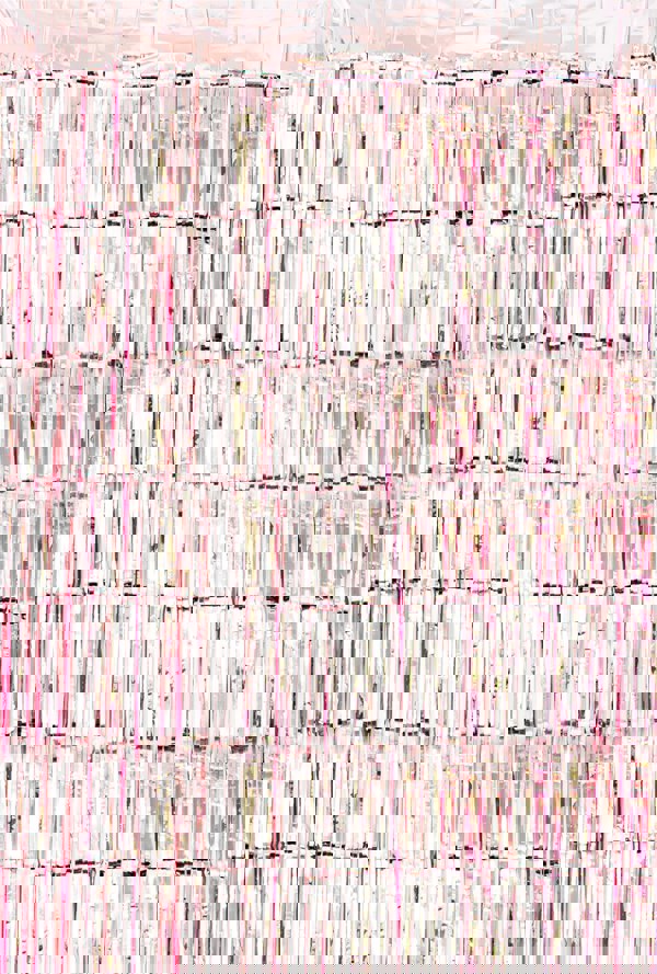 Cheetah Shimmer Tinsel Curtain, 2.5M x 1M Rose Gold