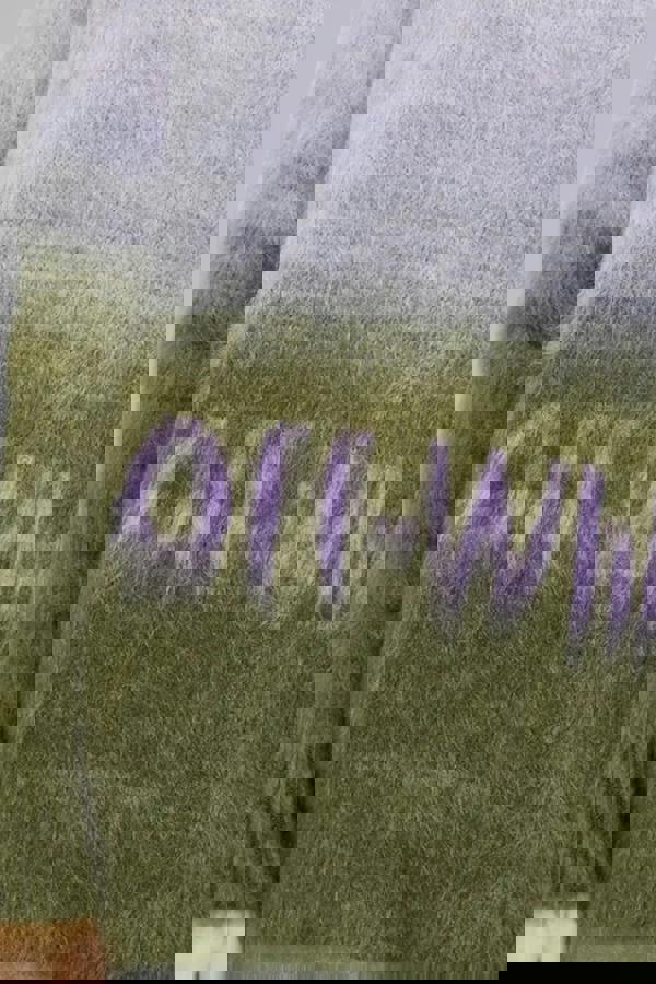 Off-White Mohair Helvetica Logo Turtleneck Military Green Lilac