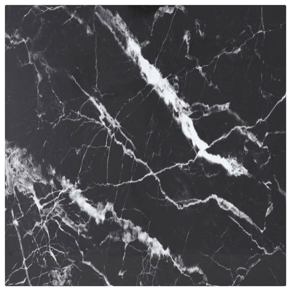 Berkfield Table Top Black 50x50 cm 6 mm Tempered Glass with Marble Design