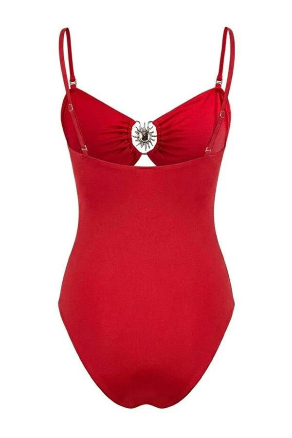 WOVCOR Cut Out Detail Strapless Regular Swimsuit