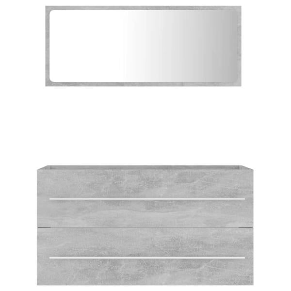 Berkfield 2 Piece Bathroom Furniture Set Concrete Grey Engineered Wood