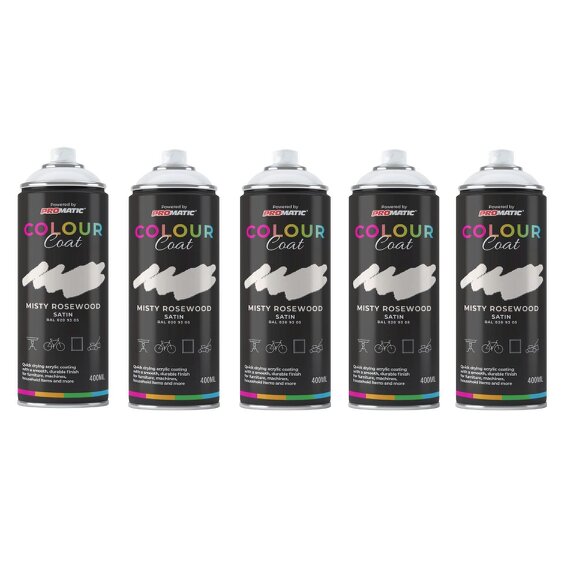 Colour Coat 5X Misty Rosewood RAL 020 93 05 Satin Spray Paint 400ml