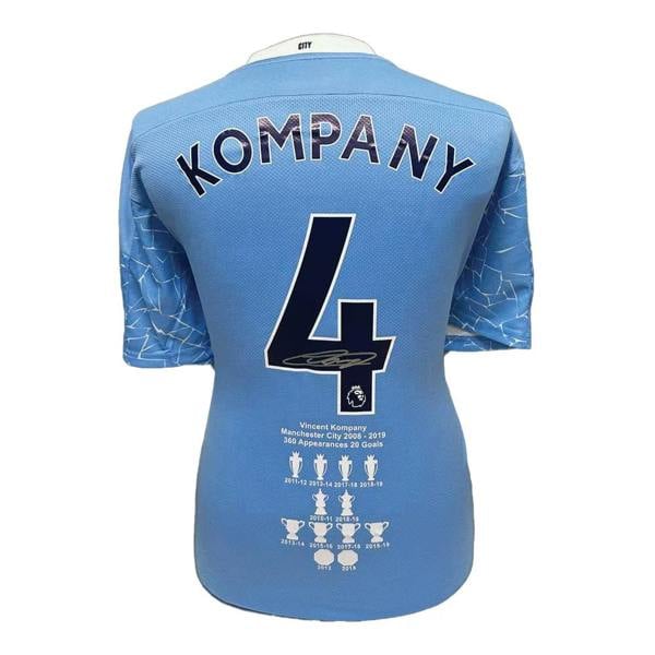 Unbranded Vincent Kompany signed Manchester City career stat shirt