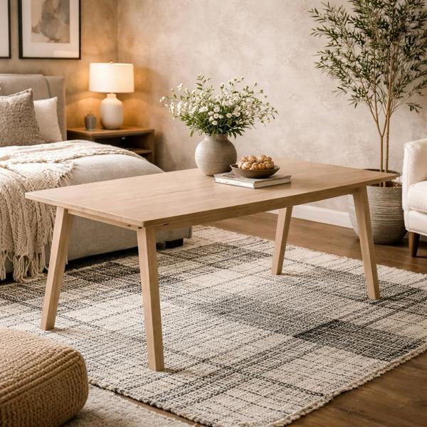 Wyld Haus Jyvaskyla 286cm 8 Seater White Oak Wood Rectangle Extendable Dining Table