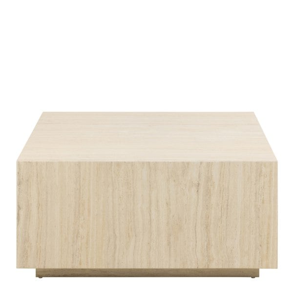 Furniture To Go Dice Square Coffee Table in Light Travertine Effect 90x90x42cm