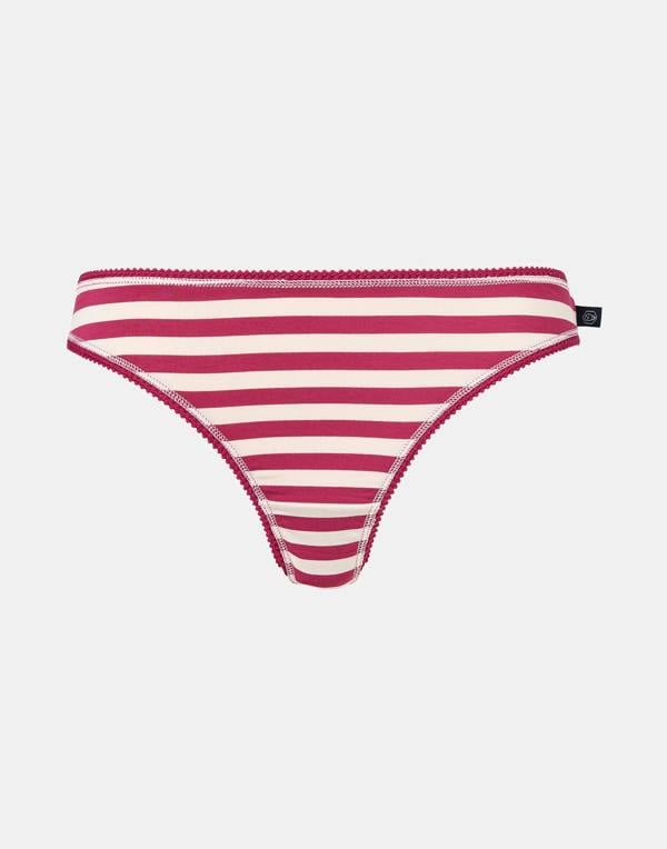 British Boxers Women's Bamboo High Leg Knicker – Sugar Plum Stripe