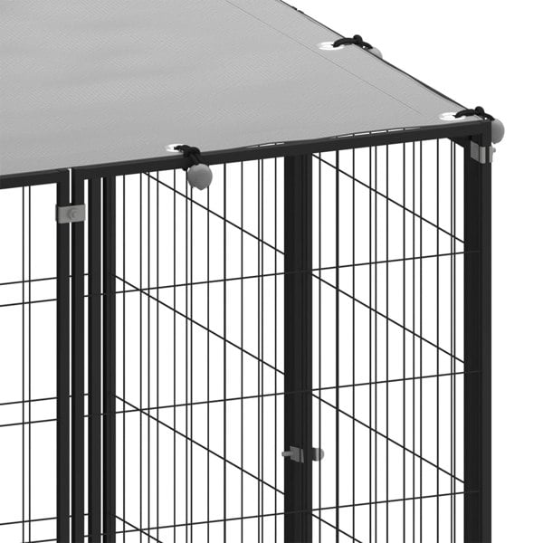 Berkfield Dog Kennel Black 110x110x110 cm Steel