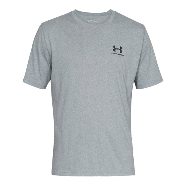Under Armour Mens Sportstyle Short-Sleeved T-Shirt - Light Steel Heather/Black