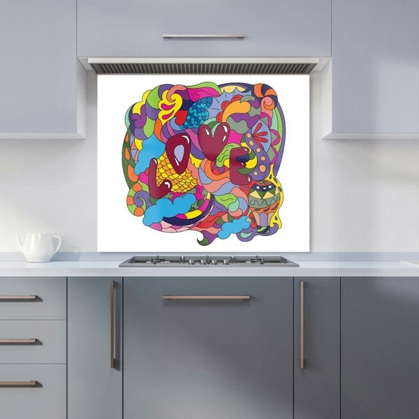 Warren Reed - Designer Motley Doodling Love Kitchen Splashback